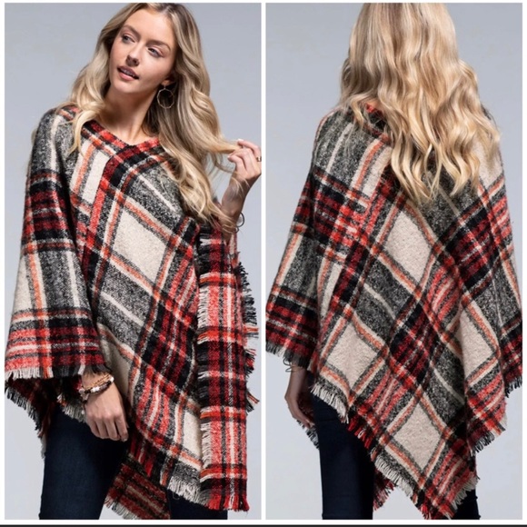 L.I.B Other - Super Soft “L.I.B” Western Chic Plaid Pocho